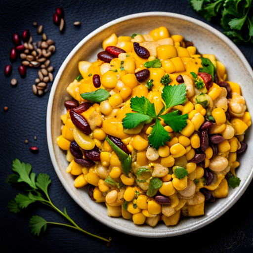A delicious dish of Corn and beans 92842